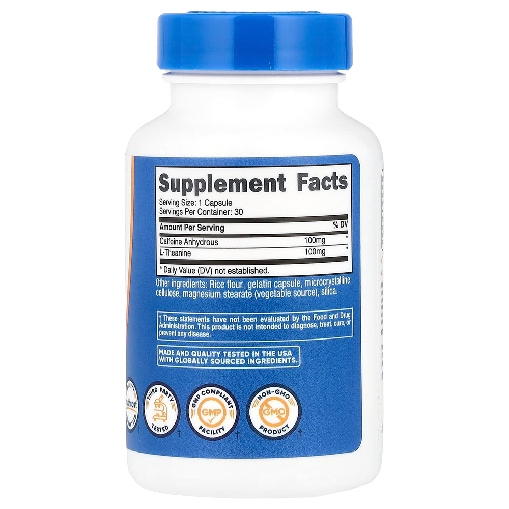 Nutricost, Кофеин с L-теанином`` 30 капсул