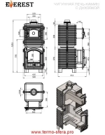 Печь-камин с духовкой EVEREST (под облицовку)