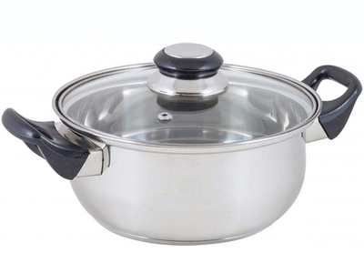 Кастрюля 1,4л нерж со стеклянной крышкой ВАК-01
