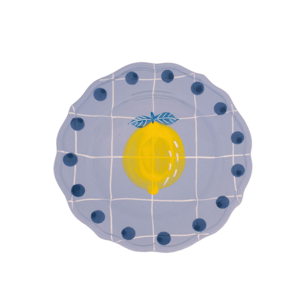 Тарелка десертная Bitossi Home Lavander Lemon Blue Dots (22.5 см)