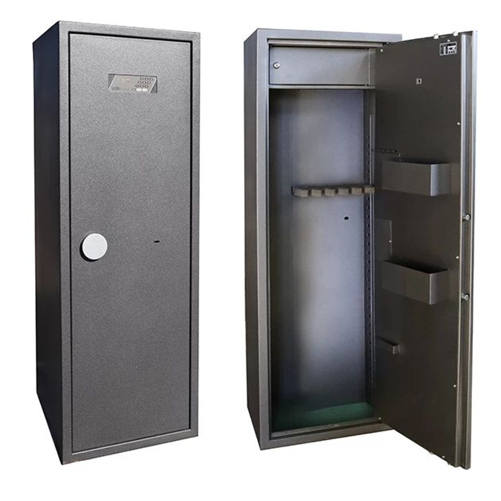 Сейф оружейный взломостойкий Safetronics IVETA Р МЕ/5, 5 ружей, Электрон. кодовый + мастер ключ