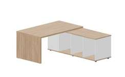 Стол на опорной сервисной тумбе (правый) 160(+0/15/30)х180х73.5см