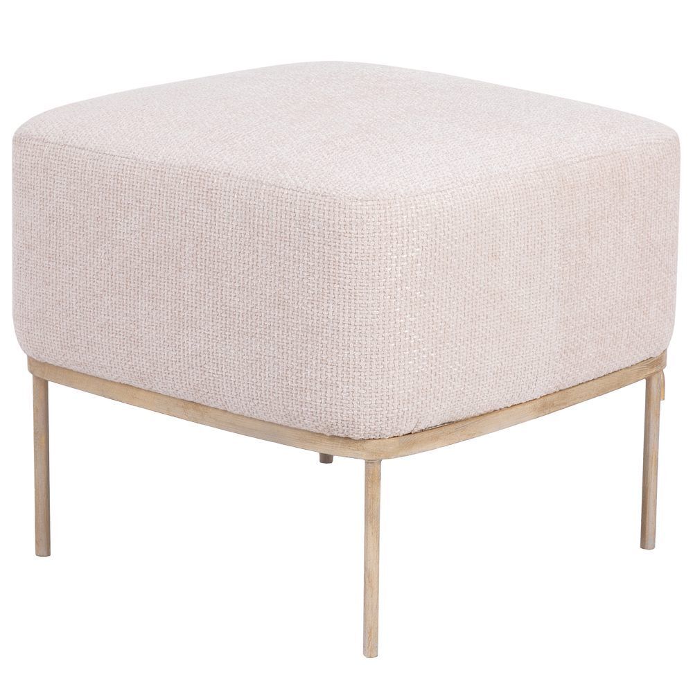 Банкетка Monstera Deliciosa (Монстера) Квадро Айвори Античное серебро