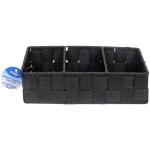 Органайзер для хранения «ФАРТЕГО», цвет черный три отделения, 25*13*6см (лейбл Селфи)