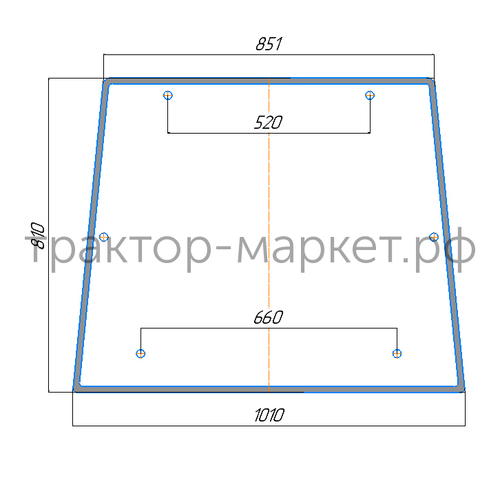 Стекло заднее кабины Уралец 250/254/300/304