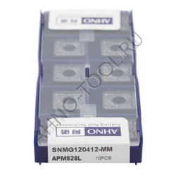 Пластина твердосплавная ISO SNMG120412-MMA APM628L AHNO по жаропроч. и нерж.стали, получистовая