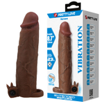 Коричневая насадка на пенис Xerxes - 22 см. (Цвет: коричневый)