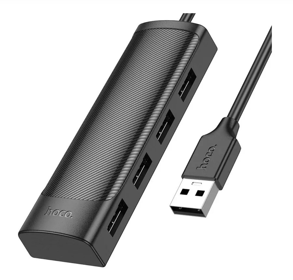 USB хаб разветвитель переходник hoco HB41 USB 2.0 1,2м