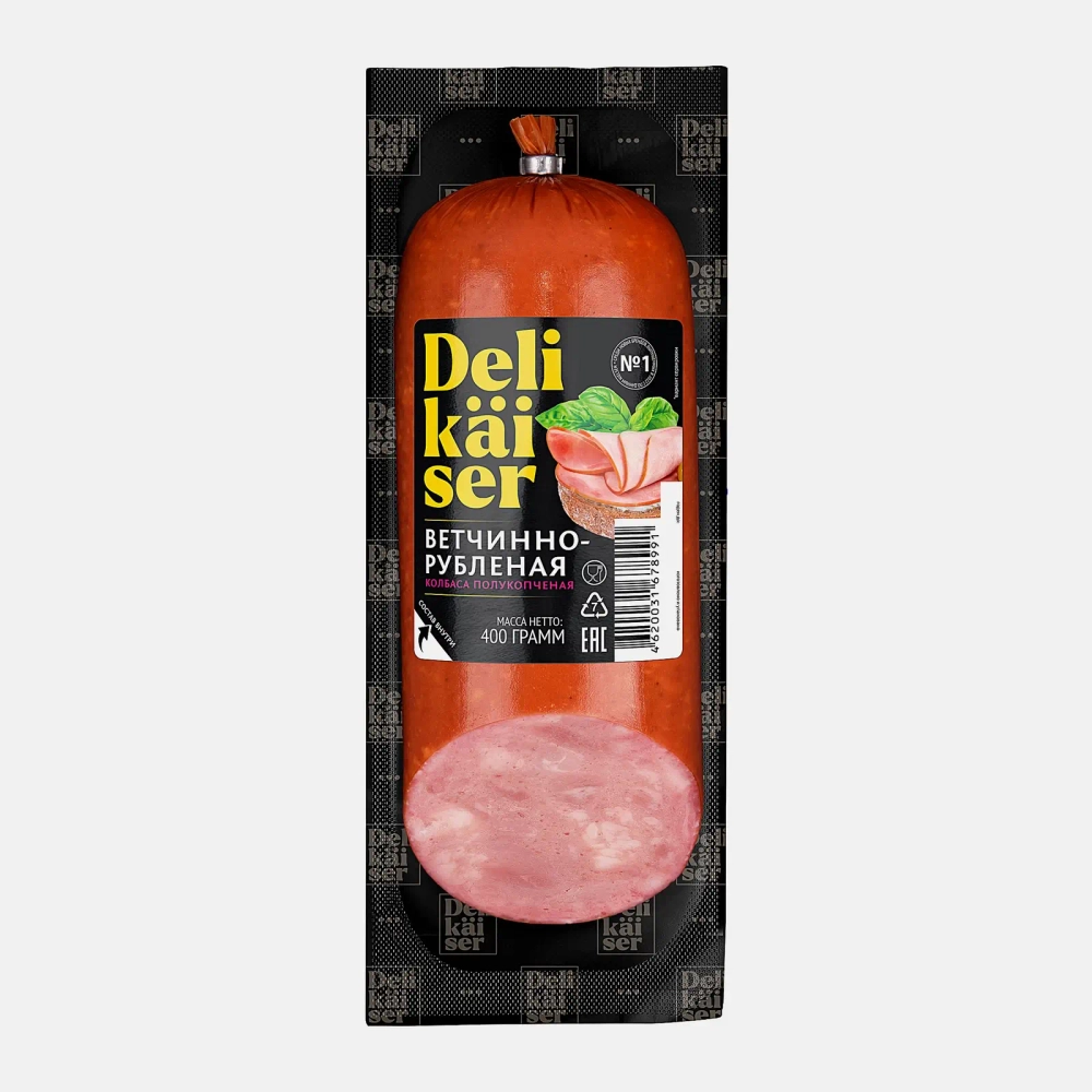 Колбаса Delikaiser Ветчинно-рубленая полукопченая 400г