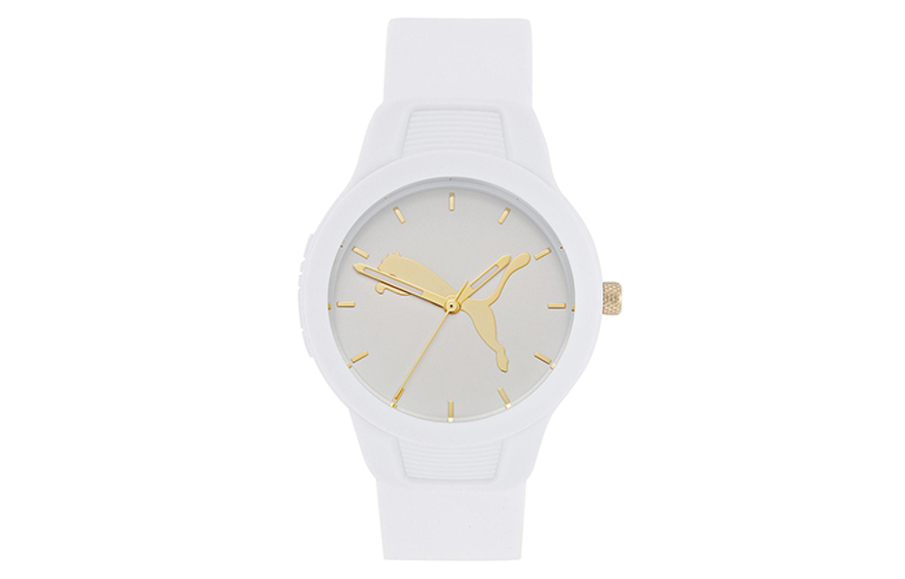 PUMA Wrist Watch Quartz Movement Silicone Strap Silver Dial Women"s Watch 50m Water Resistant