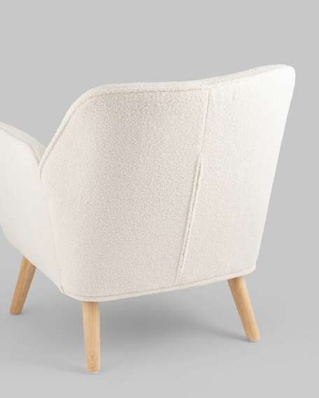 Кресло Richie, белая обивка тедди