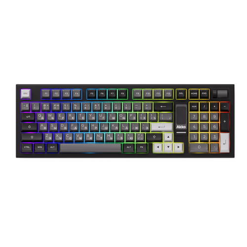AKKO 5098B, Black&Sliver with Screen 3 Modes RGB Hot Swap V3 Piano Pro switches,ASA profile keycap