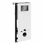Инсталляция для унитаза WasserKraft Abens 20TLT.010.ME.WH.PB01 белая панель/кнопка черная глянцевая