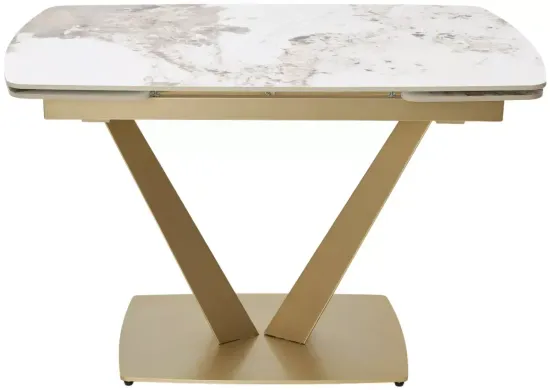 Стол ALATRI 120 GLOSS LUXURY PANDORA SOLID CERAMIC / шампань