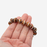 Бусина Дзи из агата, 10мм, коричневый