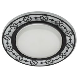 Светильник встраиваемый cо светодиодной подсветкой ЭРА DK LD28 WH/BK под лампу GX53 белый/черный