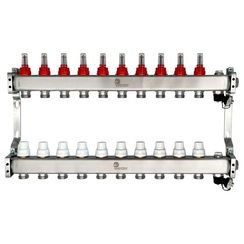 Коллектор Wester нерж. 1-3/4 в сборе с расходомерами на 10 выходов, MUFS10134