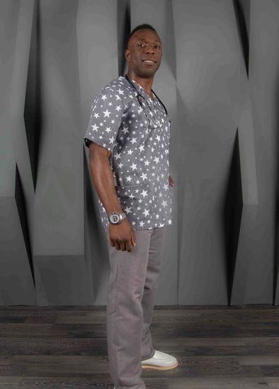 Блуза мужская М-286 (принт звезды)