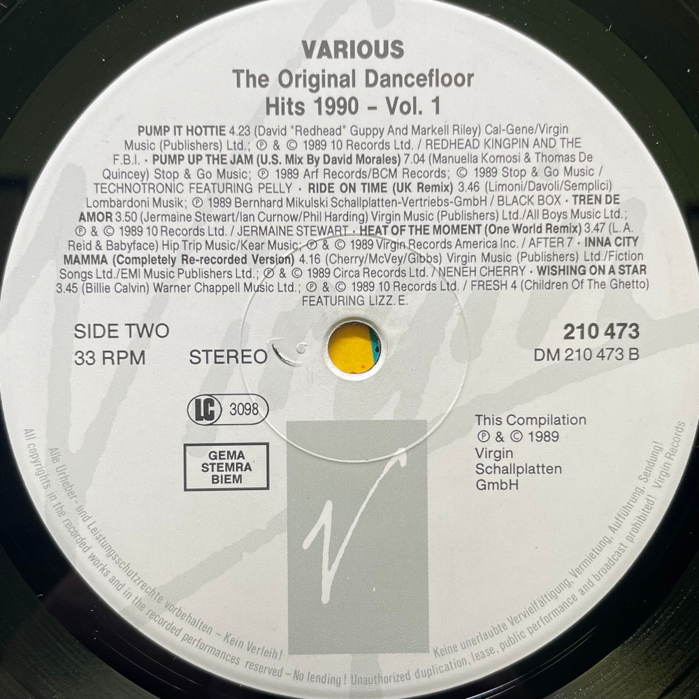 Сборник The Original 1990 Dancefloor Hits Vol. 1 (Германия 1990г.)