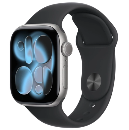 Apple Watch Series 11 GPS 46mm Space Gray Aluminum Case with Sport Band Black (Спортивный ремешок черного цвета) (M/L, 160–210 mm) MEV44