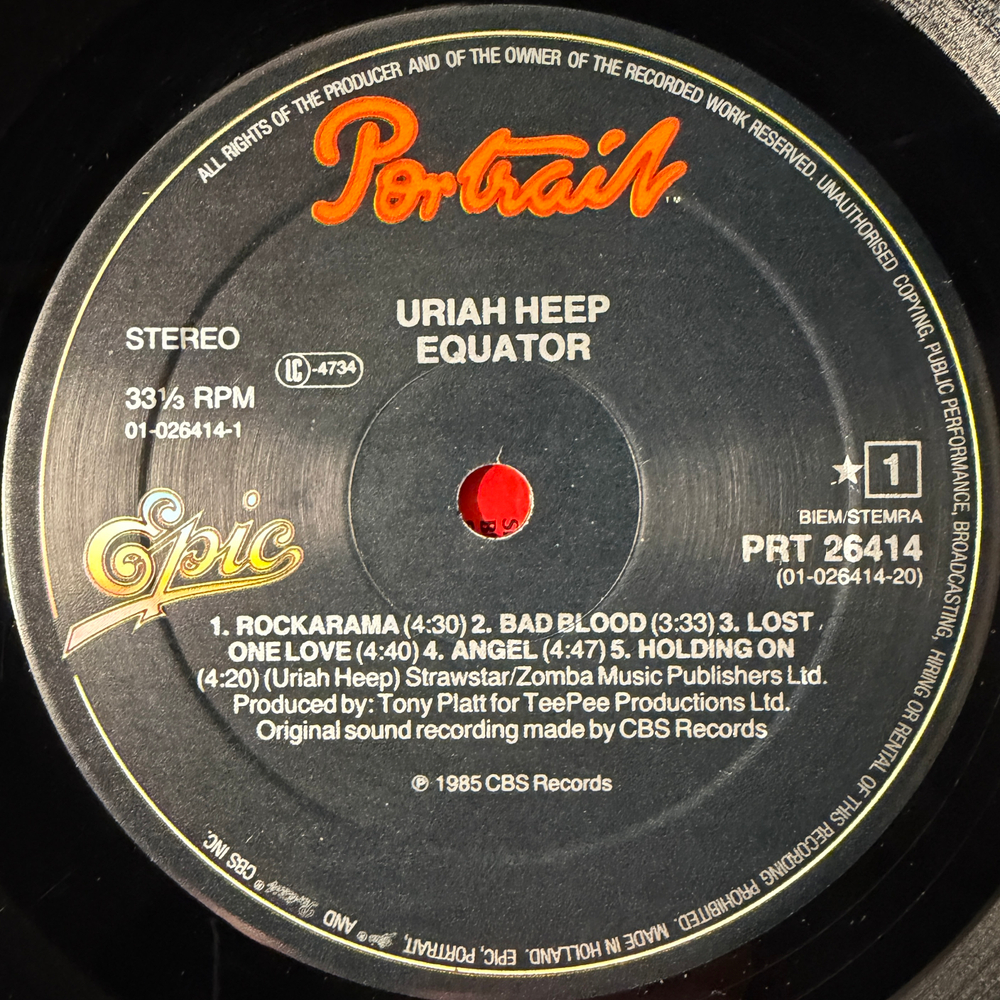 Uriah Heep ‎– Equator (Голландия 1985г.)