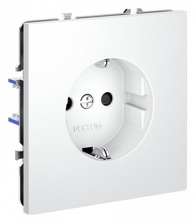 Розетка с заземлением и со шторкой, без рамки Voltum S70 VLS040202
