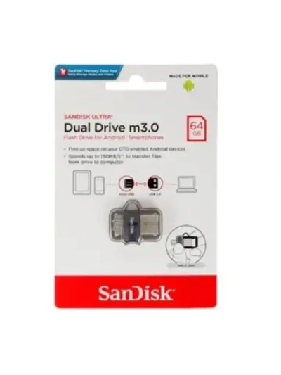 Память USB Flash 64 ГБ Ultra Dual m3.0 SDDD3-064G-G46 GREY