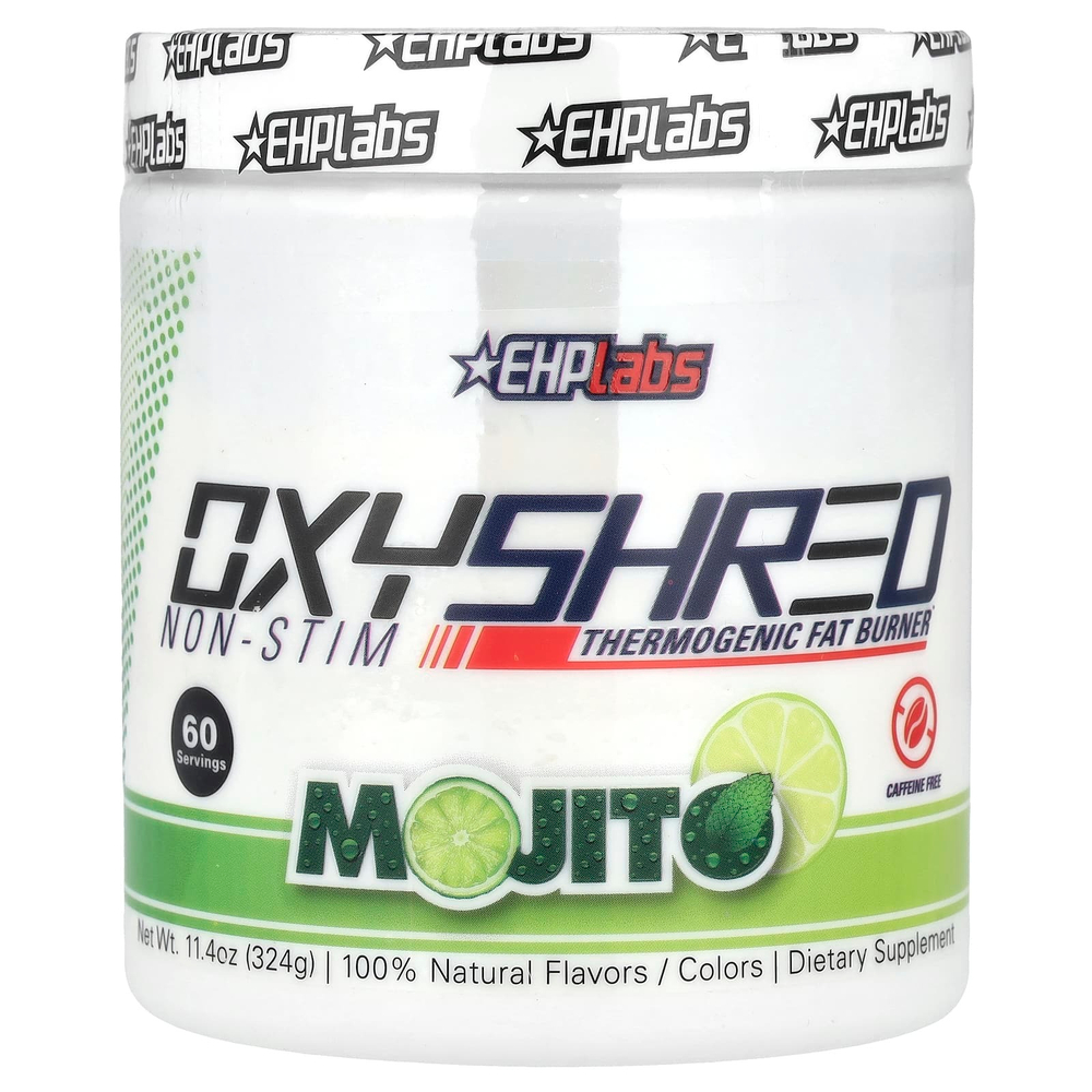 EHPlabs, OxyShred Non-Stim, термогенное средство для сжигания жира, мохито, 324 г (11,4 унции)
