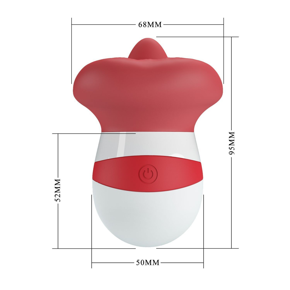 Красно-белый клиторальный стимулятор в форме рта Mina (Цвет: красный)