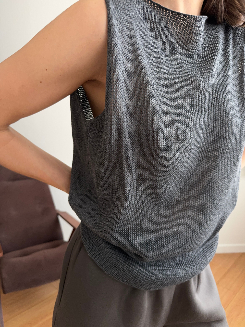 топ PE cotton grey