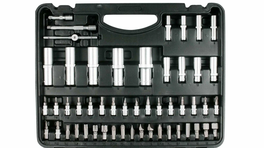 Набор торцевых головок и вставок RF-41082-5: 1/2" & 1/4"DR 6-гранных 108пр. ROCKFORCE