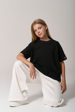 Брюки трикотажные wide leg белые
