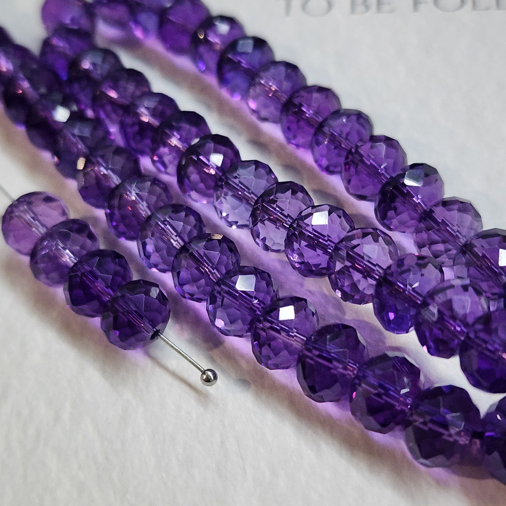 Аметист, рондель 8×5мм, ювелирная грань, штучно