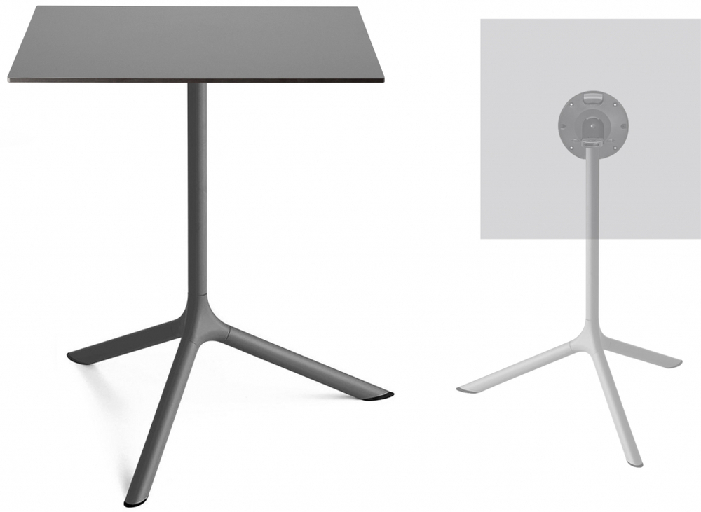 Стол ламинированный обеденный складной Scab Design Tripe Maxi Folding, антрацит, антрацит