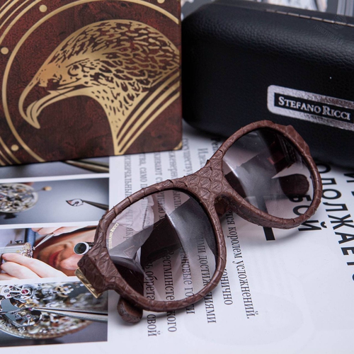 Солнцезащитные очки Stefano Ricci со вставками питона