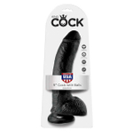 Фаллоимитатор на присоске черный King Cock 9 Cock with Balls (Цвет: черный)