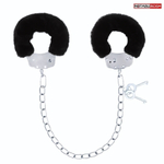 Металлические оковы с мягкой черной опушкой (Цвет: черный)