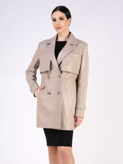 Кожаная куртка осень Турция тренч короткий