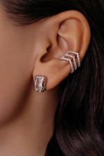 Кафф "Галочка" с россыпью фианитов