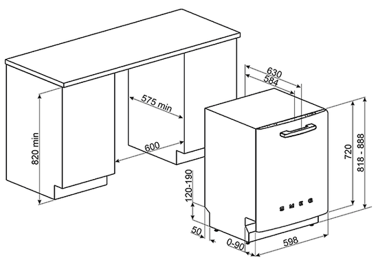 Встраиваемая посудомоечная машина Smeg ST2FABNE2