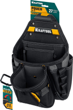 KRAFTOOL KP-27 с быстросъёмным креплением FastClip, 27 карманов и петли, 350 х 260 мм, поясная сумка (38773)