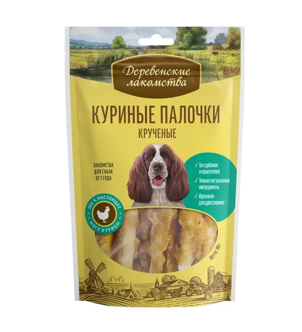 ДЕРЕВЕНСКИЕ ЛАКОМСТВА Куриные палочки крученые, 90 г