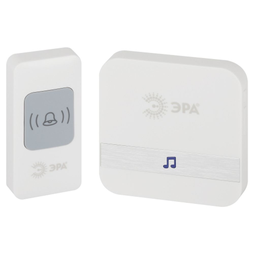 Звонок дверной ЭРА C95 беспроводной, от сети, белый, 52 мелодии