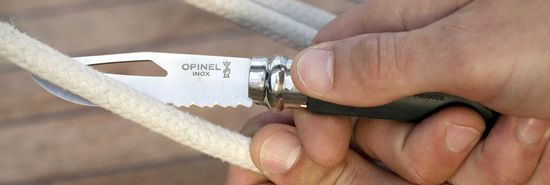 Складной нож Opinel №8 Outdoor Earth, зеленый c клинком из стали Sandvik™ 12С27, рукоять Полиформальдегид POM (пластик)