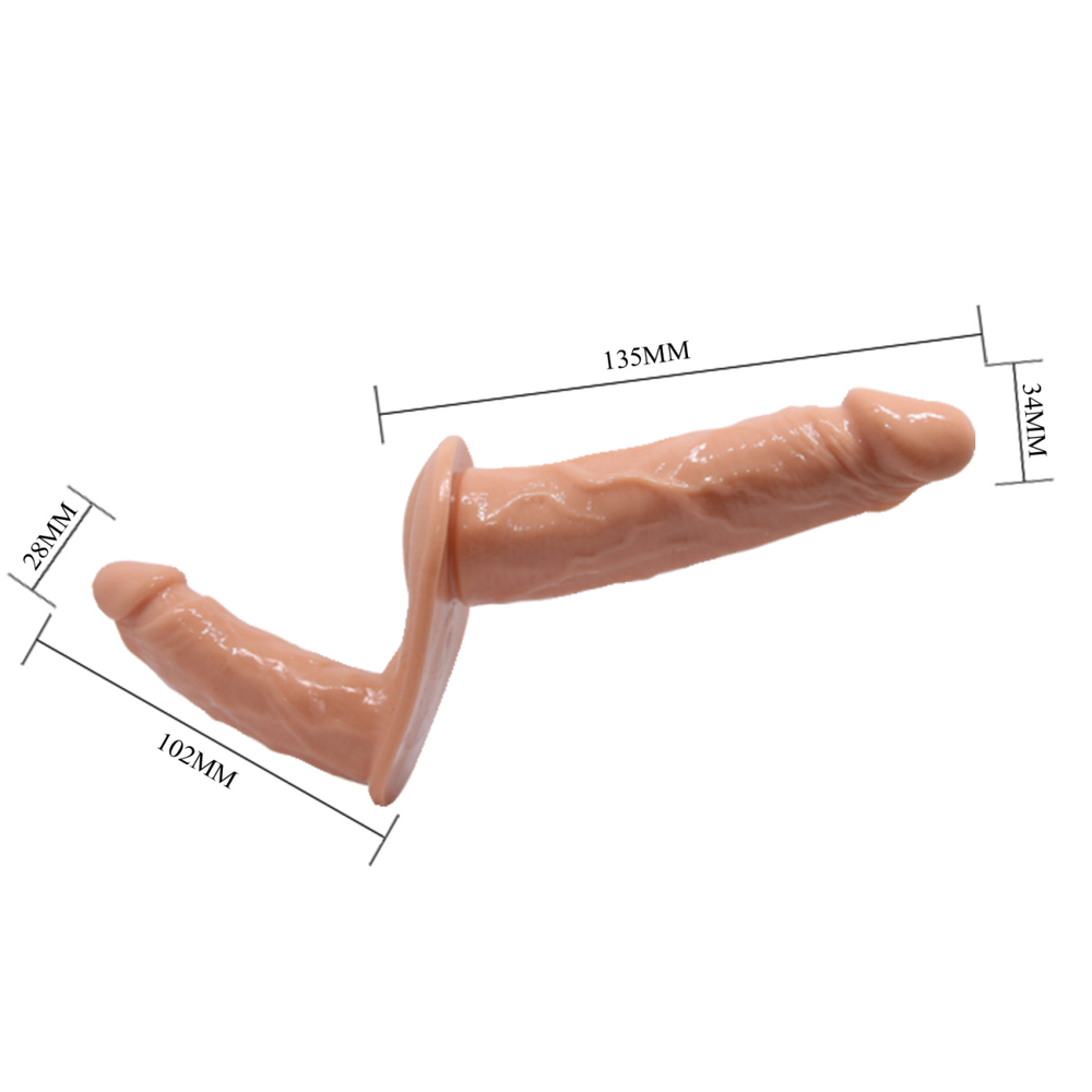 Страпон двойной трусиками "Ultra passionate Harness" 5,3, Светлый