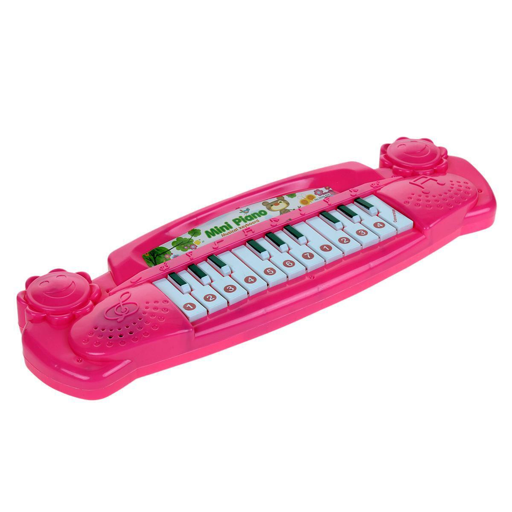 Пианино на бат. 38см, розовый, блистер D0024
