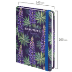Ежедневник недатированный с резинкой А5 (145х203 мм) BRAUBERG твердый 128 л. "Beautiful Flowers" (2 штуки в упаковке)