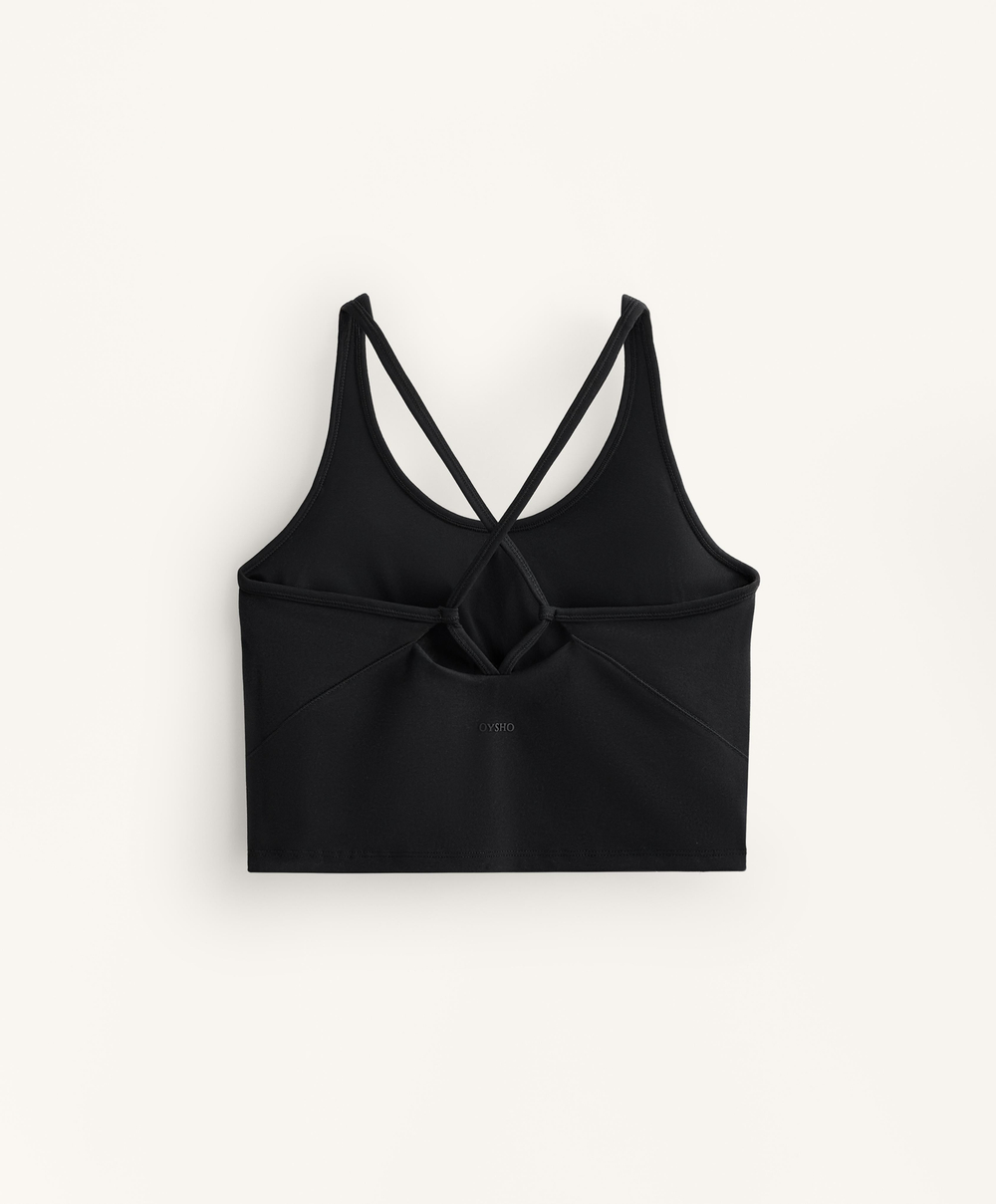 Oysho Топ-майка из полиамида, черный