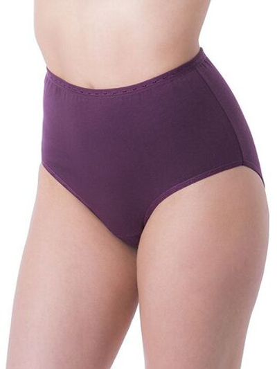 Женские трусы-макси plus size из хлопка (Размер: 52) (Цвет: бордовый)
