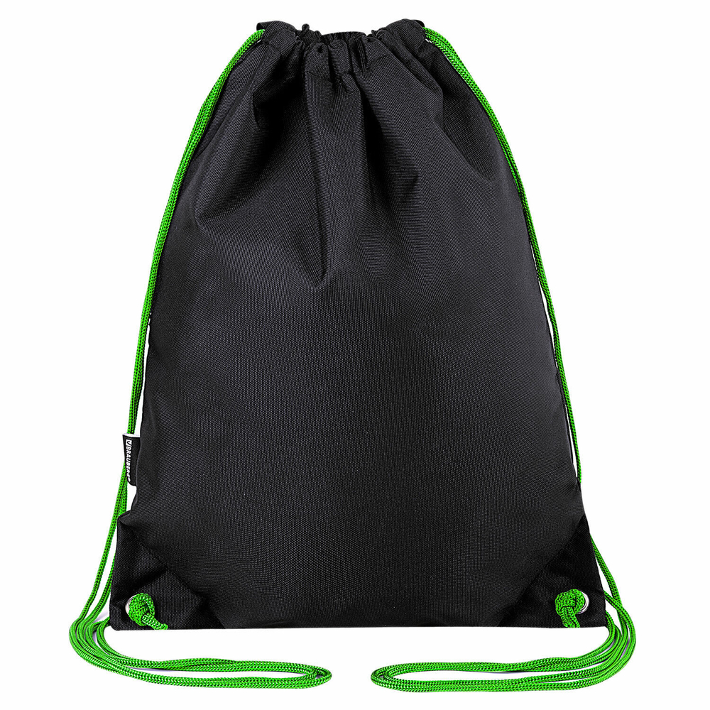 Мешок для обуви BRAUBERG плотный карман на молнии подкладка 43х33 см "Neon Green" (2 штуки в упаковке)